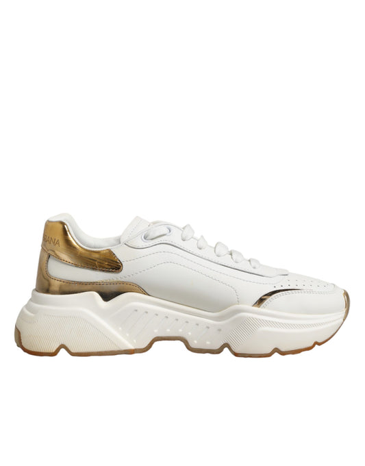Dolce & Gabbana White Gold Daymaster Low Top Sneakers Shoes