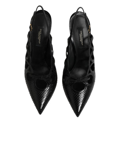 Dolce & Gabbana Leather High Heels Slingback Shoes