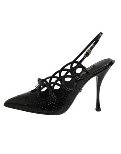 Dolce & Gabbana Leather High Heels Slingback Shoes