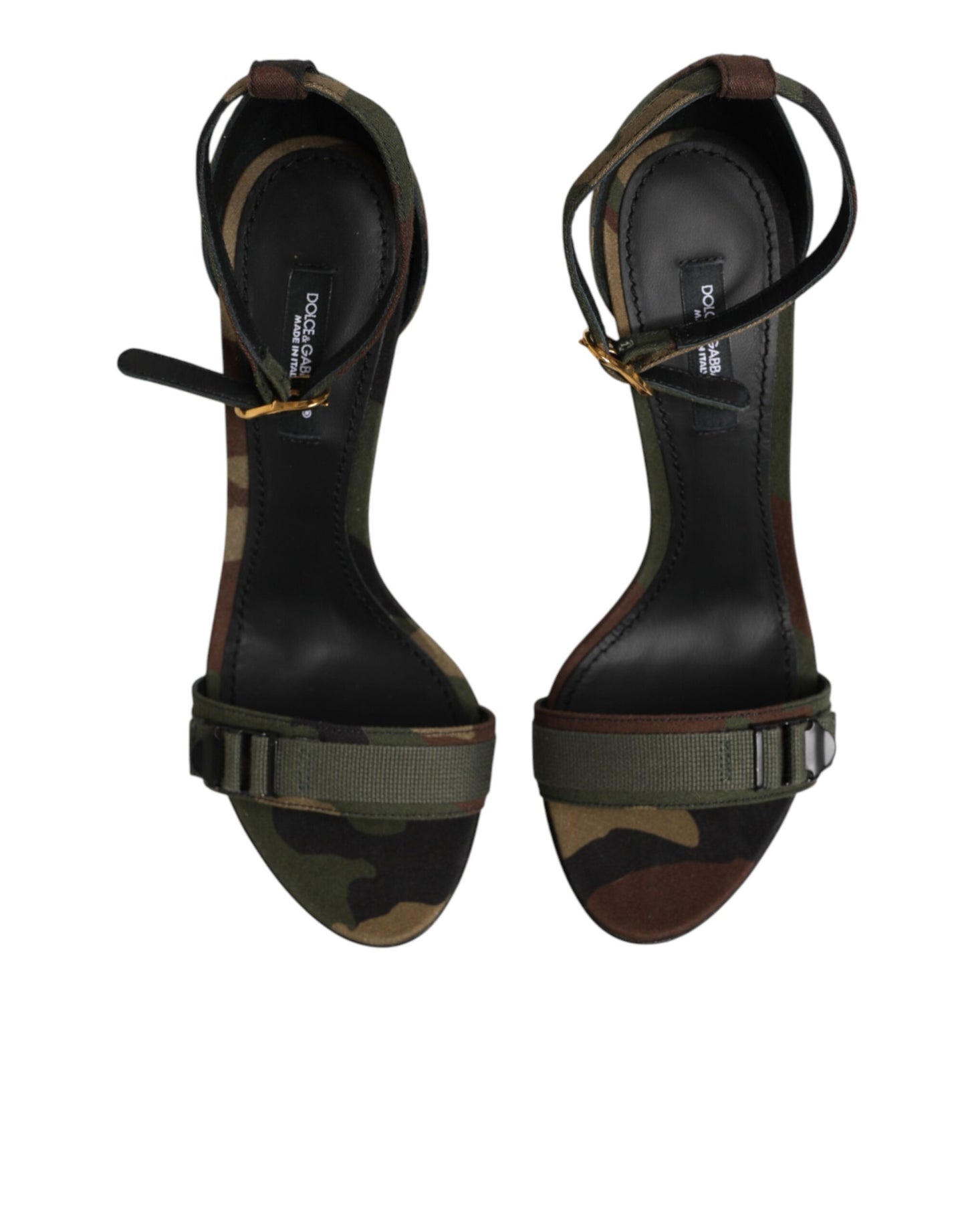 Dolce & Gabbana Multicolor DG Logo Heels Camouflage Sandals Shoes