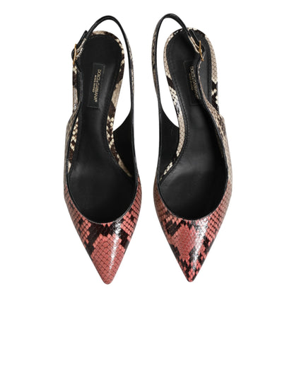 Dolce &amp; Gabbana Slingback-Pumps aus mehrfarbigem Leder