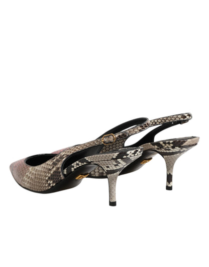 Dolce &amp; Gabbana Slingback-Pumps aus mehrfarbigem Leder