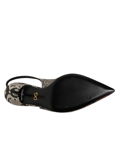 Dolce &amp; Gabbana Slingback-Pumps aus mehrfarbigem Leder
