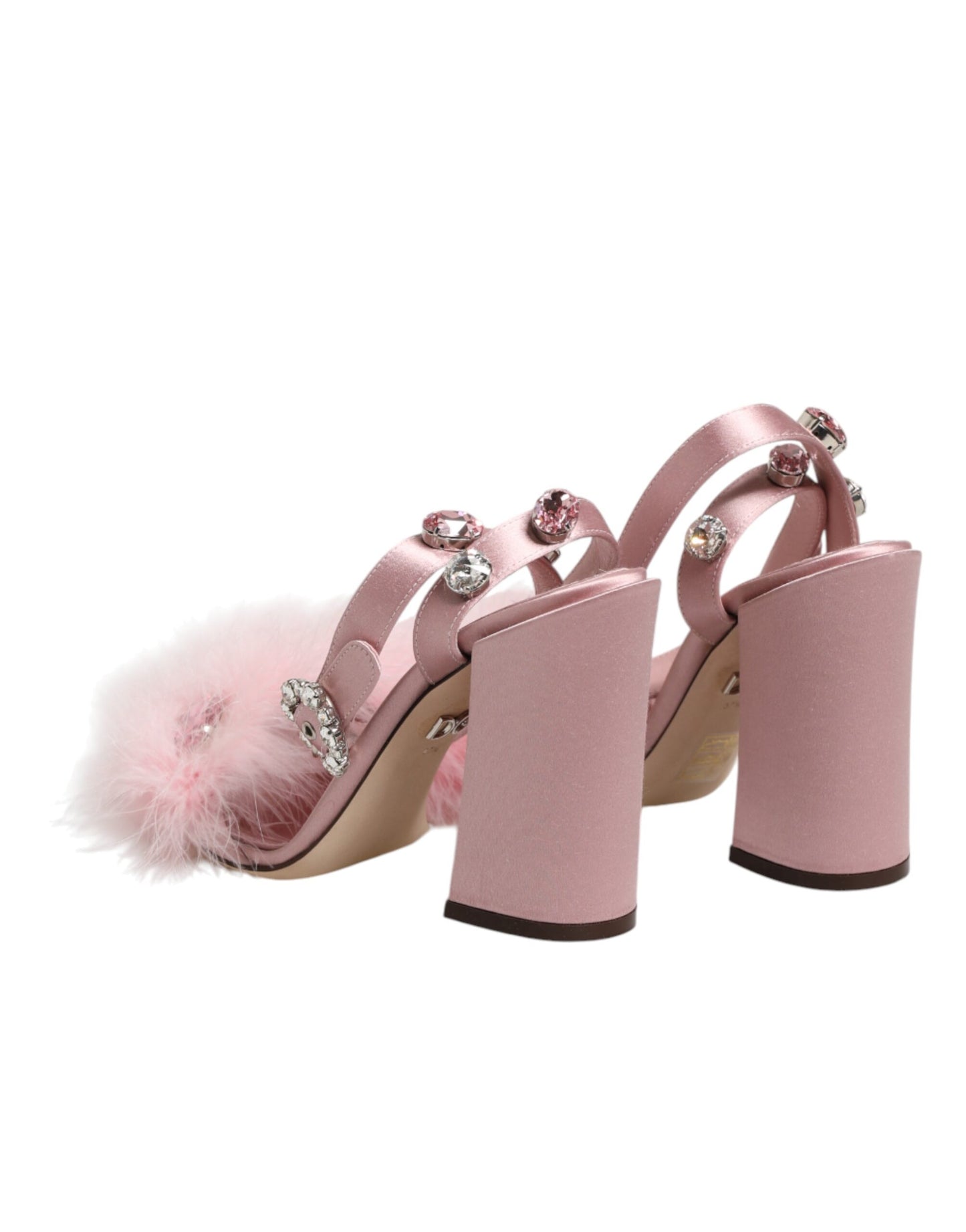 Dolce & Gabbana Pink Sequined Ankle Strap Sandals Shoes