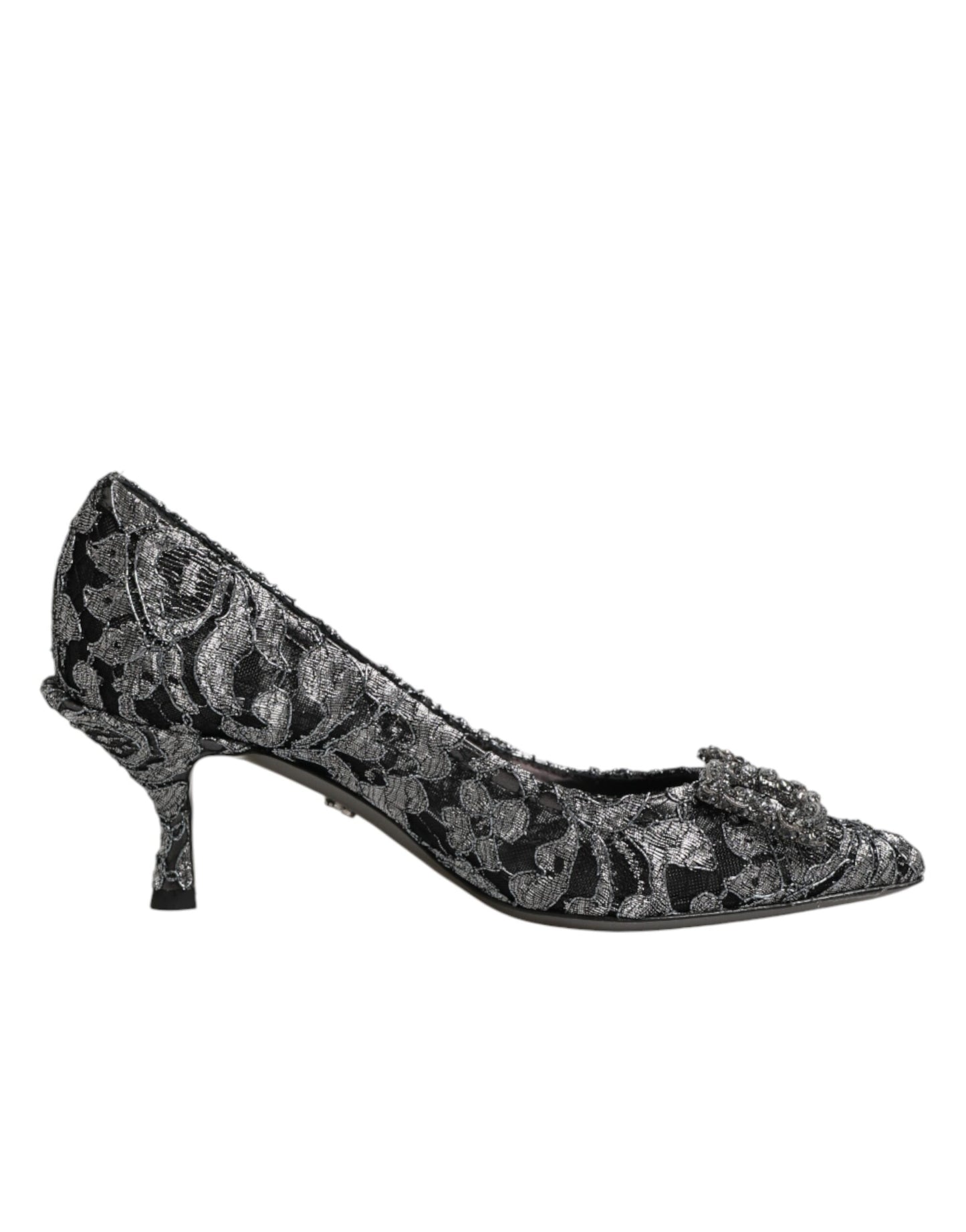 Dolce & Gabbana Silver Lace DG Amore Heels Pumps Shoes