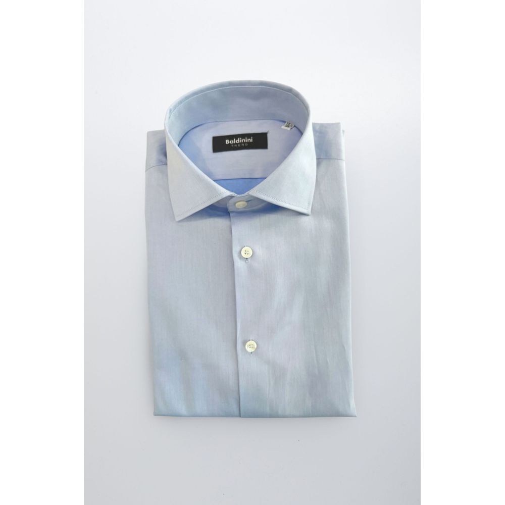 Baldinini Trend Light Blue Cotton Men Shirt