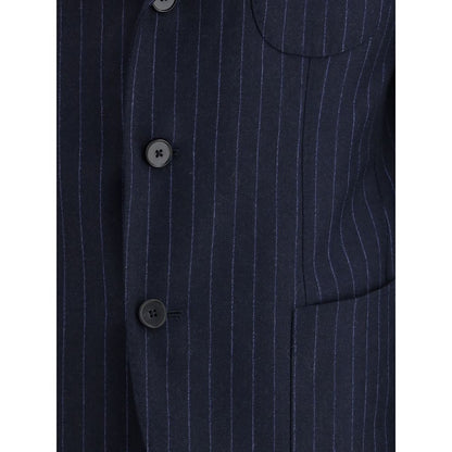 Gi Capri Blue Fleece Wool Two-Piece Suit