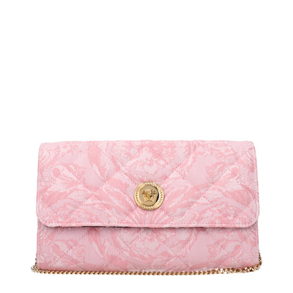 Versace Pink Fabric Clutch Bag