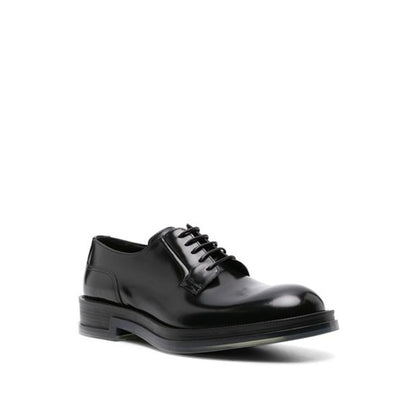 Alexander McQueen Black Calfskin Oxfords And Derbies