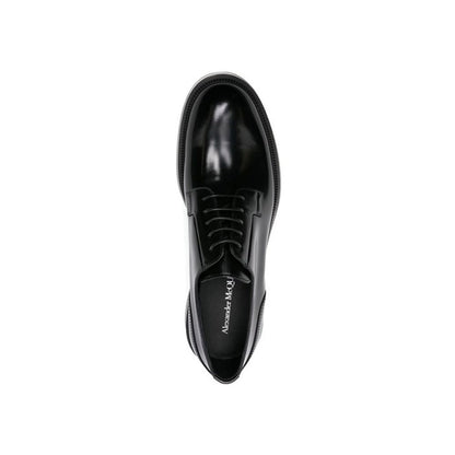 Alexander McQueen Black Calfskin Oxfords And Derbies