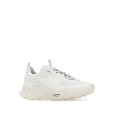 Valentino Garavani White Fabric Athletic Sneakers