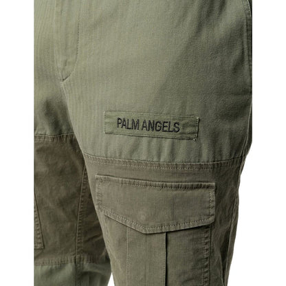 Palm Angels Green Cotton Cargo Pants
