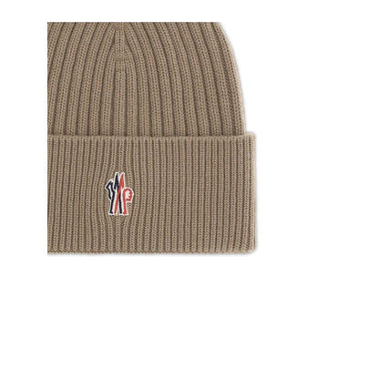 Moncler Grenoble Beige Merino Wool Beanie