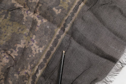 Dolce & Gabbana Multicolor Camouflage Fringes Modal Foulard Scarf