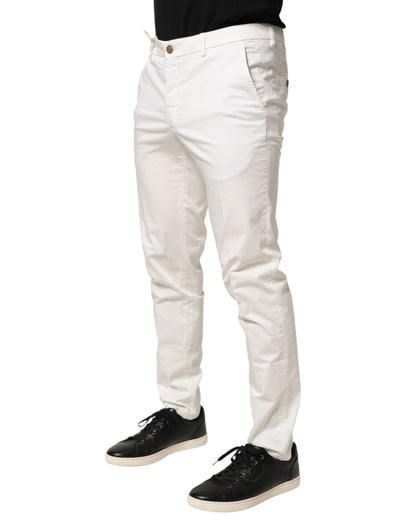 Domenico Tagliente White Tapered Dress Formal Trouser Pants