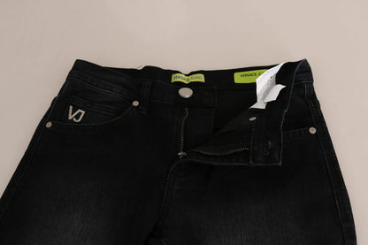 Versace Jeans Couture Dunkelschwarze Dora Slim Fit Denimhose