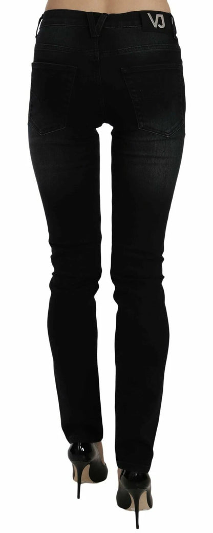 Versace Jeans Couture Dunkelschwarze Dora Slim Fit Denimhose