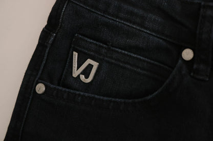 Versace Jeans Couture Dunkelschwarze Dora Slim Fit Denimhose