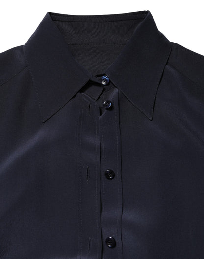 Dolce & Gabbana Blue Collared Long Sleeves Dress Shirt Top