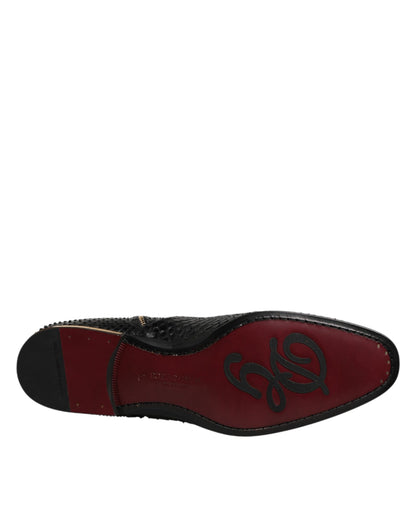 Dolce & Gabbana Black Leather Chelsea Short Ankle Boots  Shoes