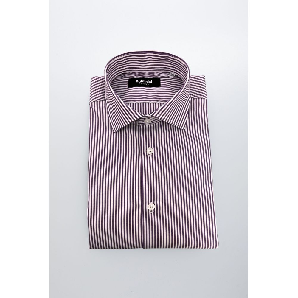 Baldinini Trend Purple Cotton Men Shirt