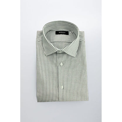 Baldinini Trend Green Cotton Men Shirt