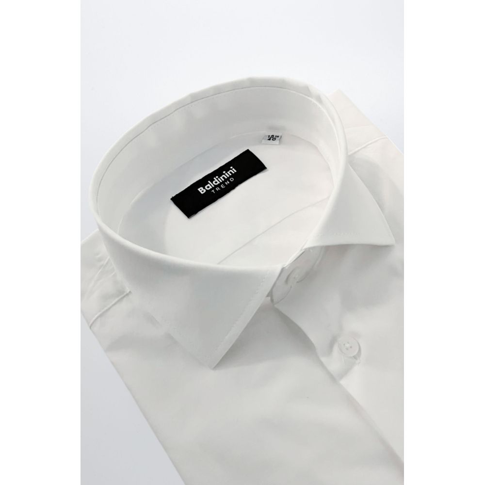 Baldinini Trend White Cotton Men Shirt
