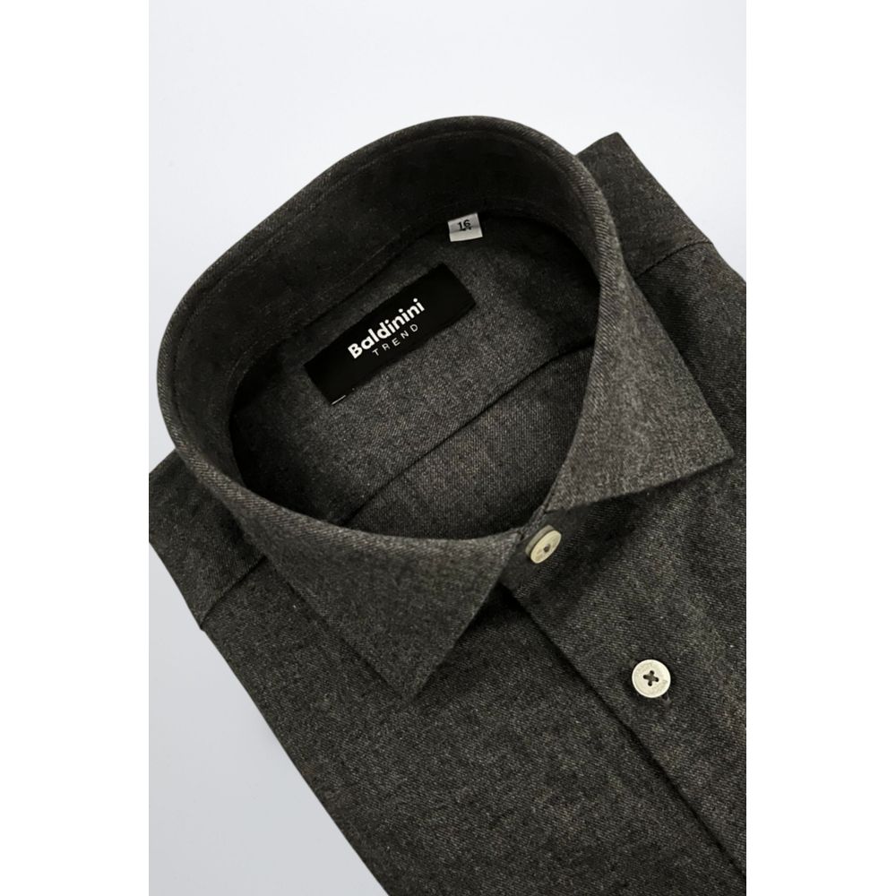 Baldinini Trend Gray Cotton Men Shirt