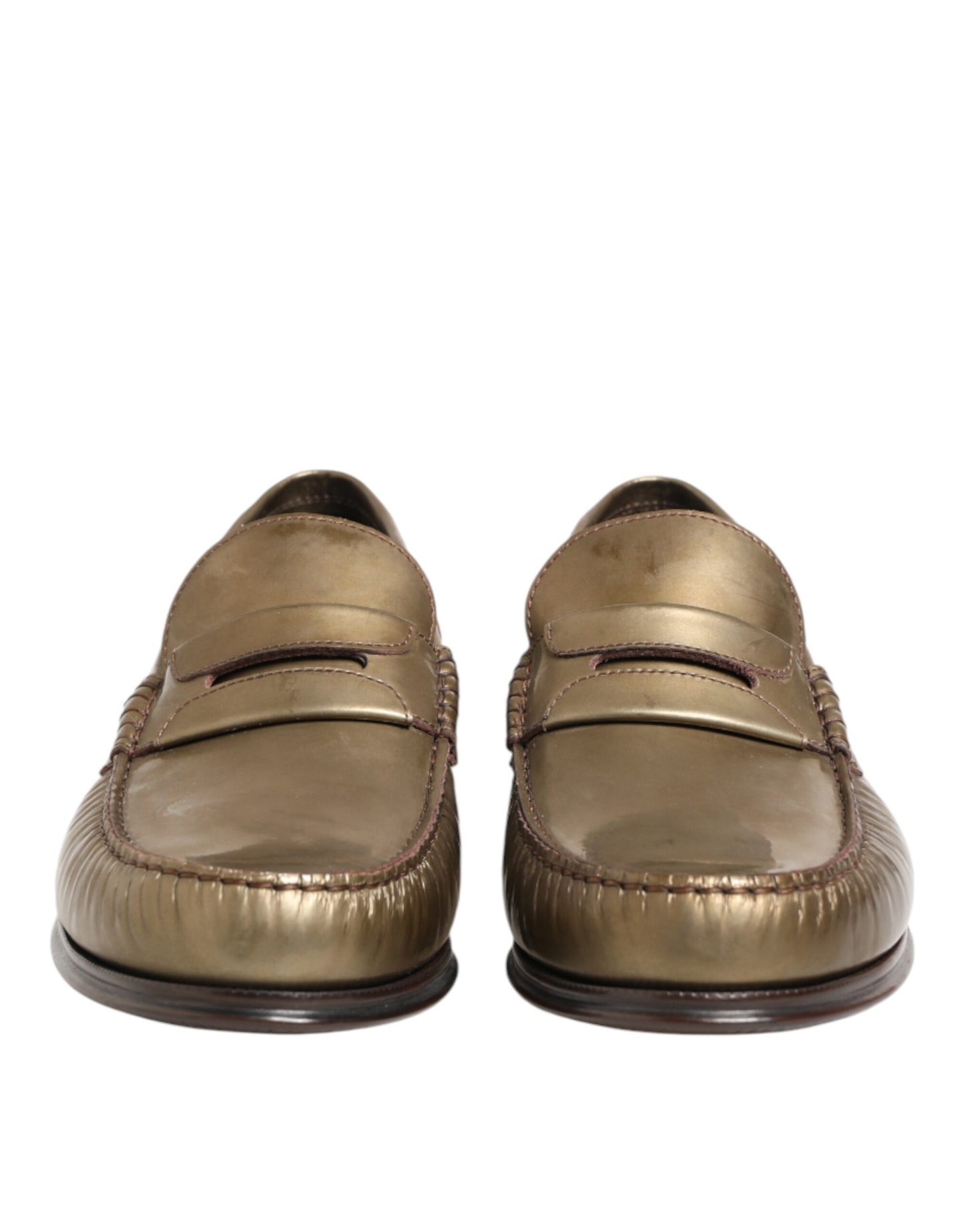 Dolce &amp; Gabbana Goldene Leder-Slipper für Herren