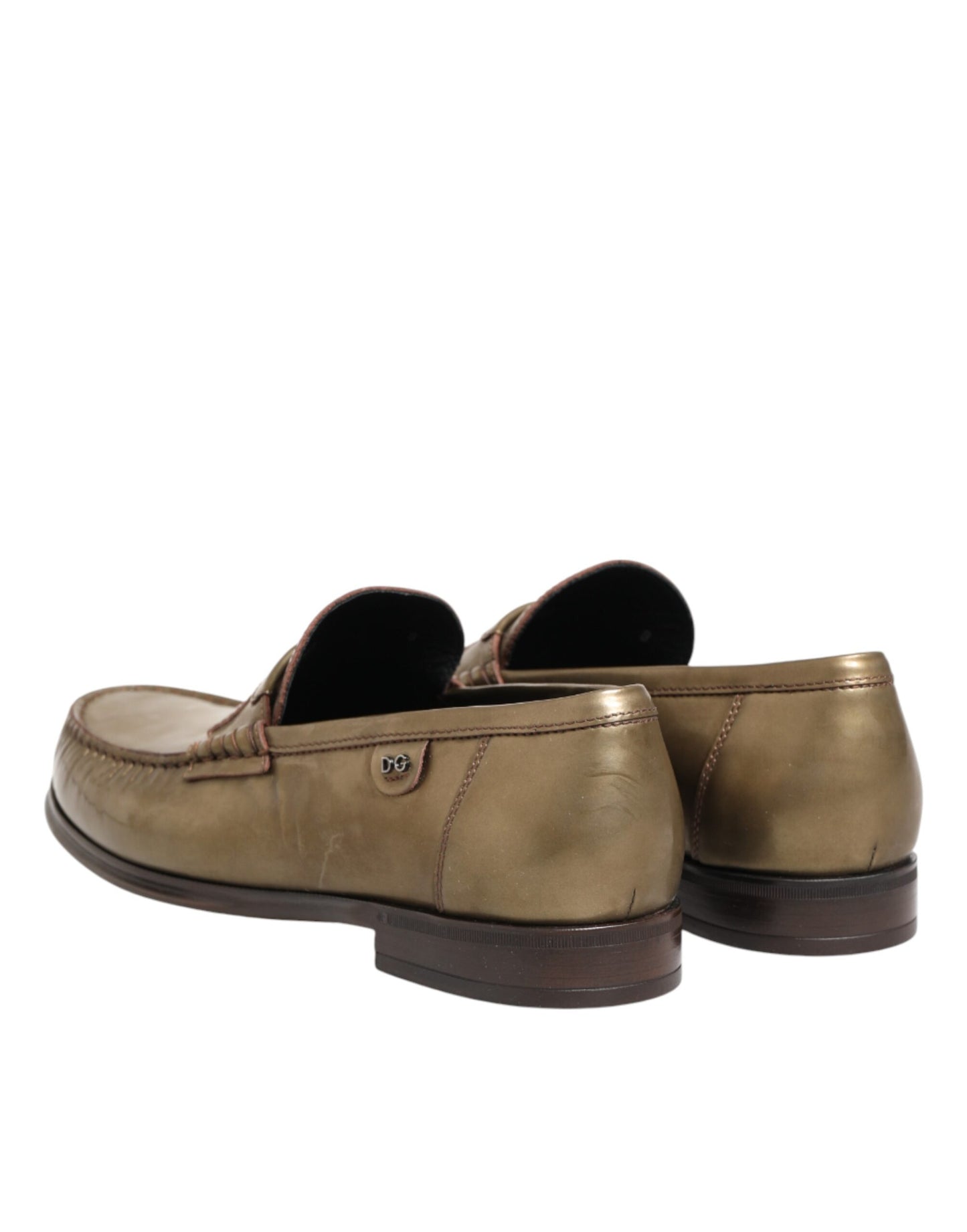 Dolce &amp; Gabbana Goldene Leder-Slipper für Herren