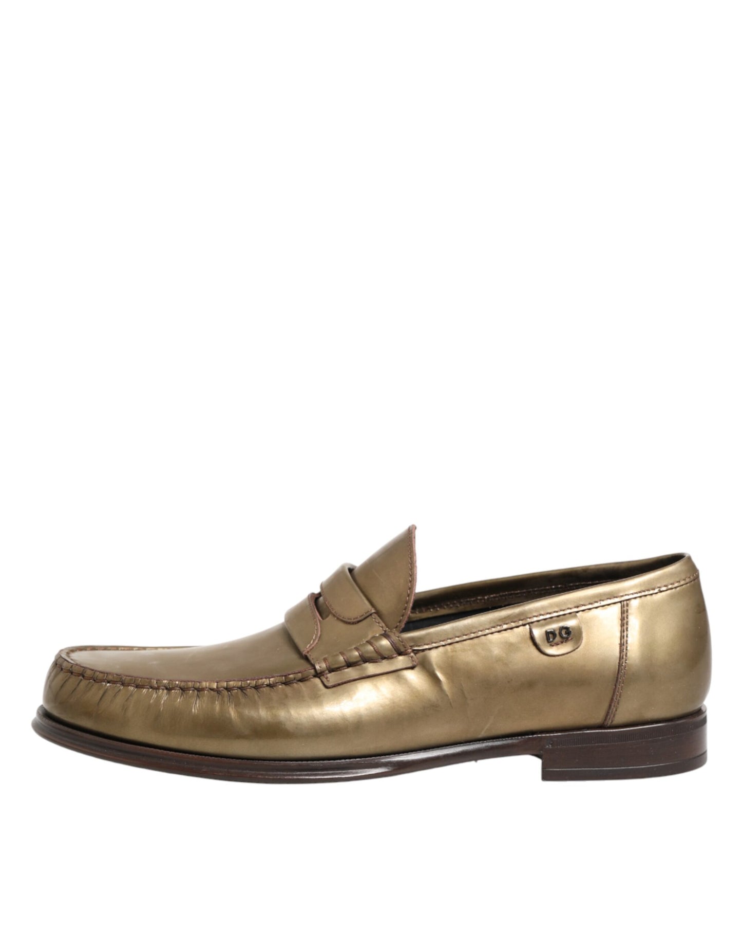 Dolce &amp; Gabbana Goldene Leder-Slipper für Herren