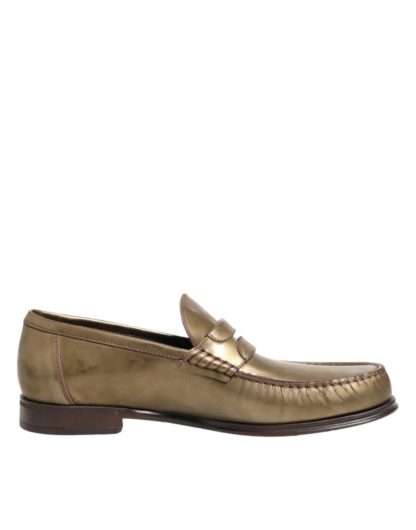 Dolce &amp; Gabbana Goldene Leder-Slipper für Herren