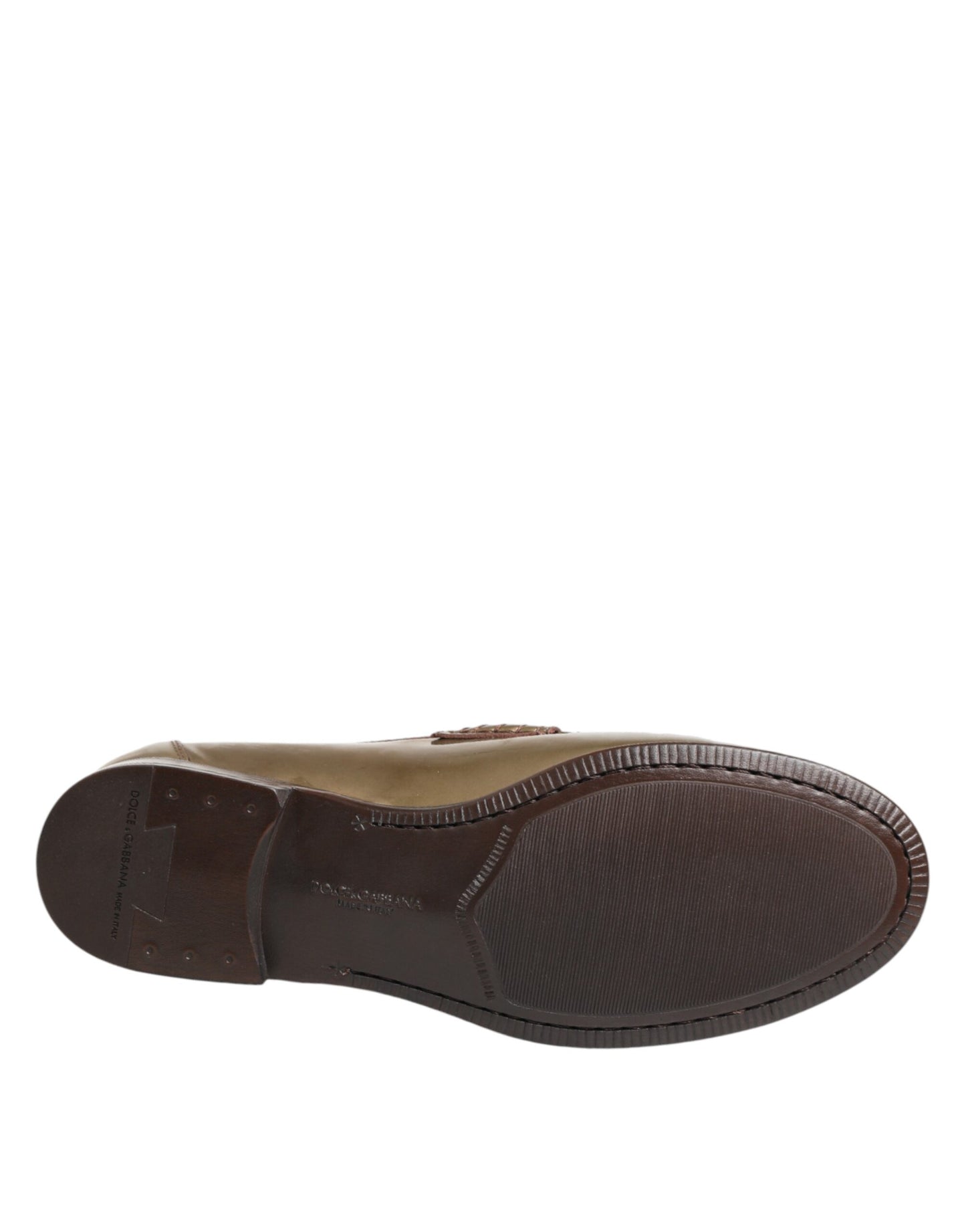 Dolce &amp; Gabbana Goldene Leder-Slipper für Herren