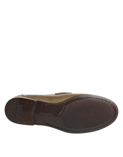 Dolce &amp; Gabbana Goldene Leder-Slipper für Herren