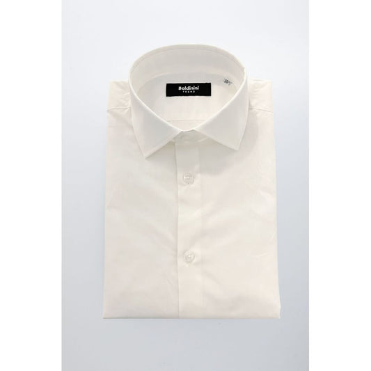 Baldinini Trend White Cotton Men Shirt