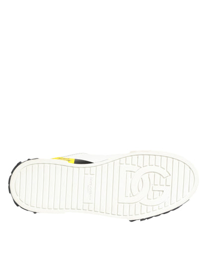 Dolce & Gabbana Multicolor Leather Graffiti Low Top Sneakers Shoes