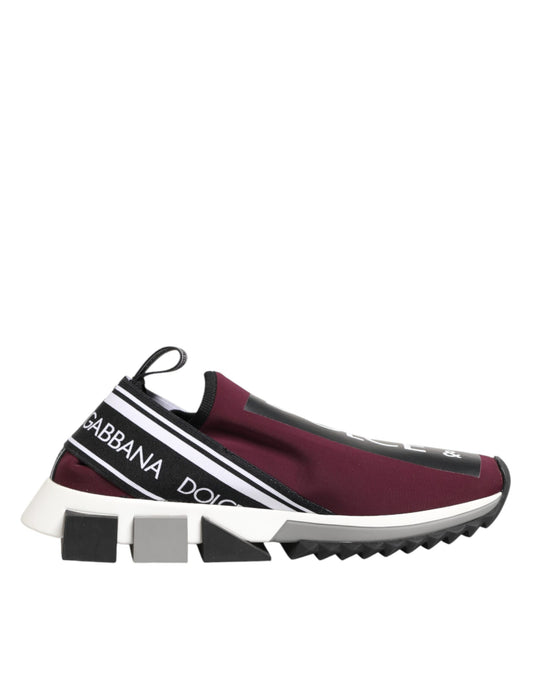 Dolce &amp; Gabbana Bordeauxfarbene Slip-On-Sneaker Sorrento für Herren