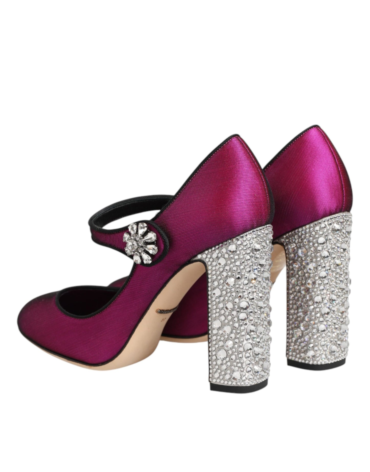 Dolce & Gabbana Pink Strass Mary Janes Heels Pumps Shoes