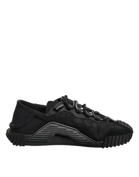 Dolce & Gabbana Black Logo Lace Low Top NS1 Sneakers Shoes