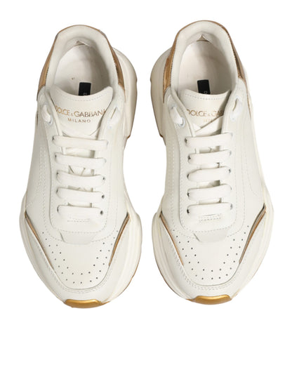 Dolce & Gabbana White Gold Daymaster Low Top Sneakers Shoes