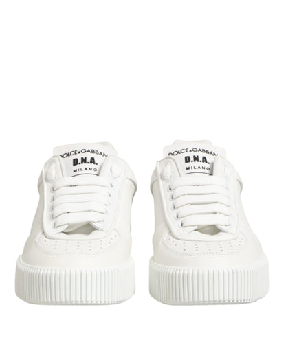 Dolce & Gabbana White Leather MIAMI Low Top Sneakers Shoes