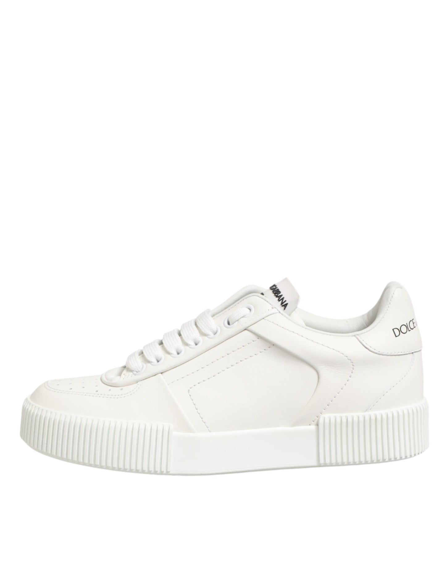 Dolce & Gabbana White Leather MIAMI Low Top Sneakers Shoes