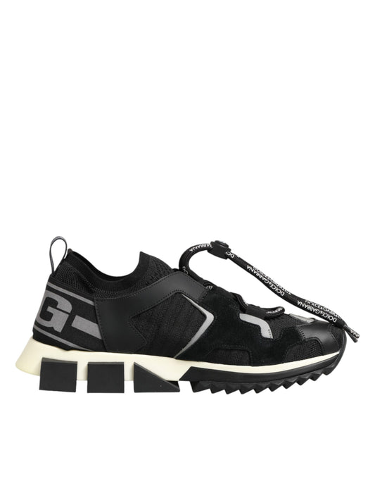 Dolce & Gabbana Black Mesh Sorrento Trekking Sneakers Shoes