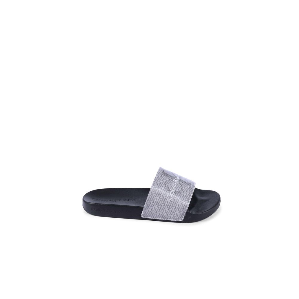 Calvin Klein Black Polyurethane Sandals