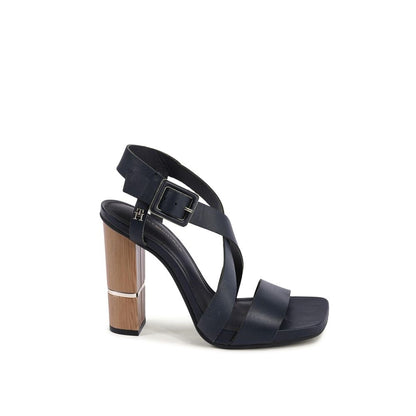 Tommy Hilfiger Blue Leather Platform Sandals