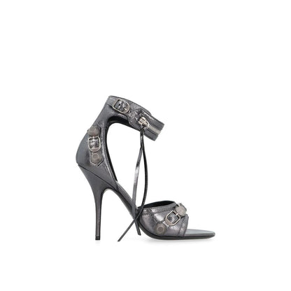 Balenciaga Gray Calfskin Stiletto Heel Sandals