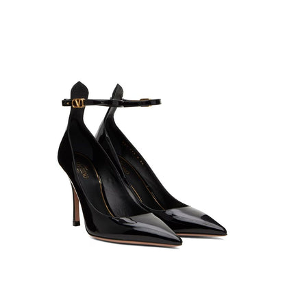 Valentino Garavani Black Leather High Heel Pumps