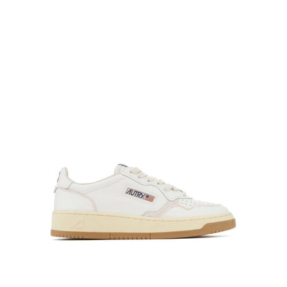 Autry White Goatskin Low Top Sneakers