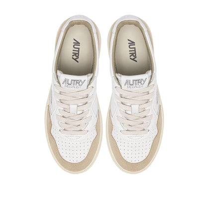 Autry White Goatskin Low Top Sneakers