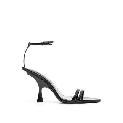 The Attico Black Silk Stiletto Heel Sandals